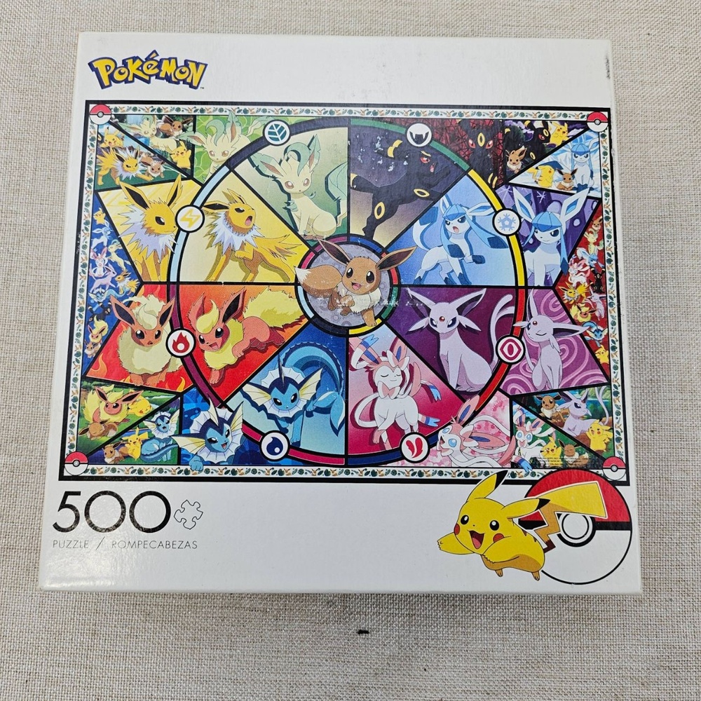 Pokémon Eevee Stained Glass Puzzle Multi 500pc Collector New Sealed‎ 3352